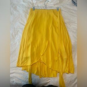 Ann Taylor Vibrant Yellow Midi Skirt